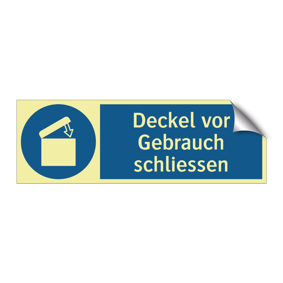 Deckel vor Gebrauch schliessen