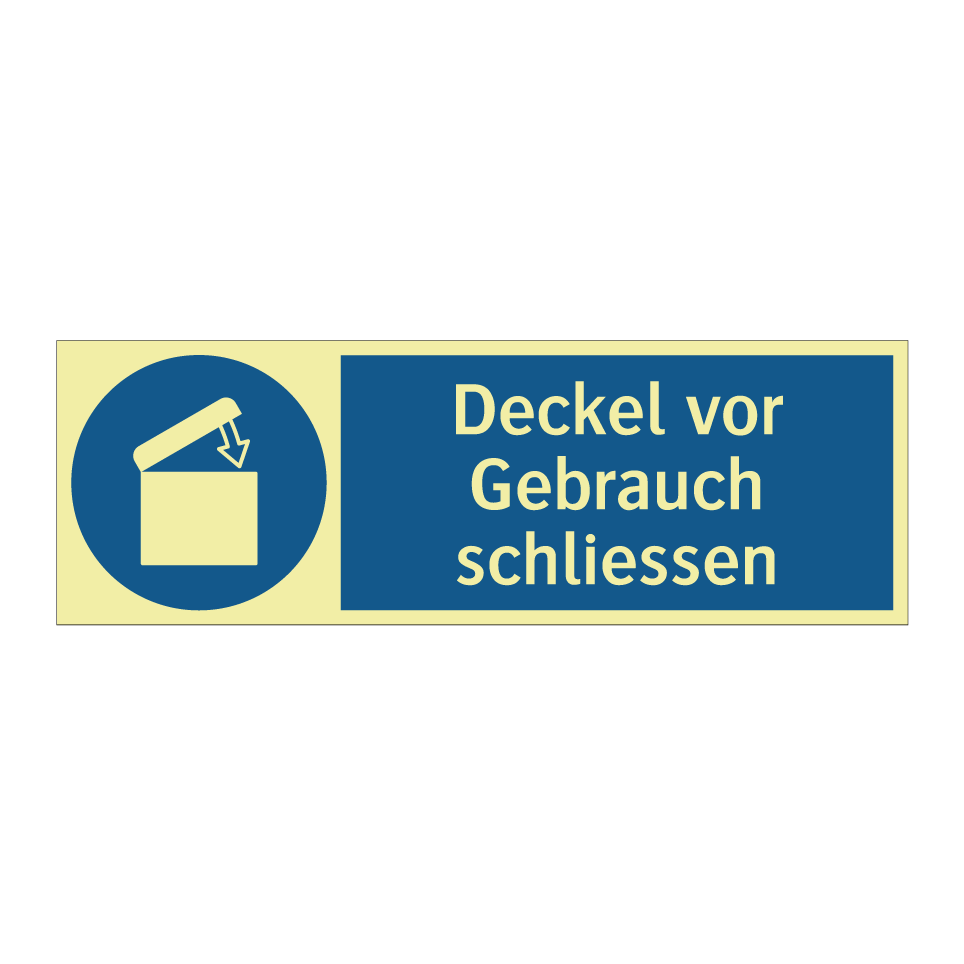 Deckel vor Gebrauch schliessen