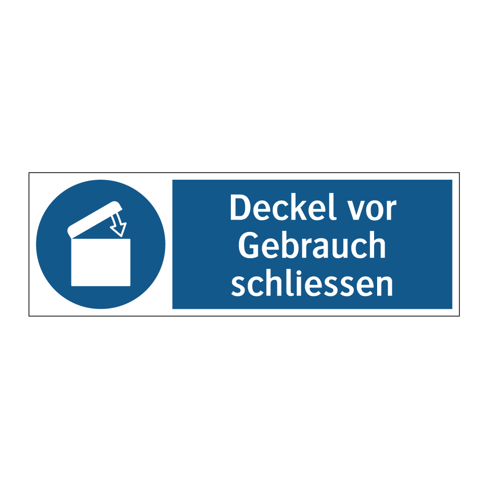 Deckel vor Gebrauch schliessen