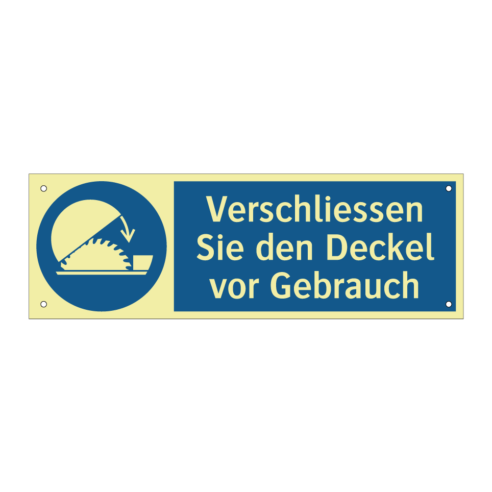 Verschliessen Sie den Deckel vor Gebrauch