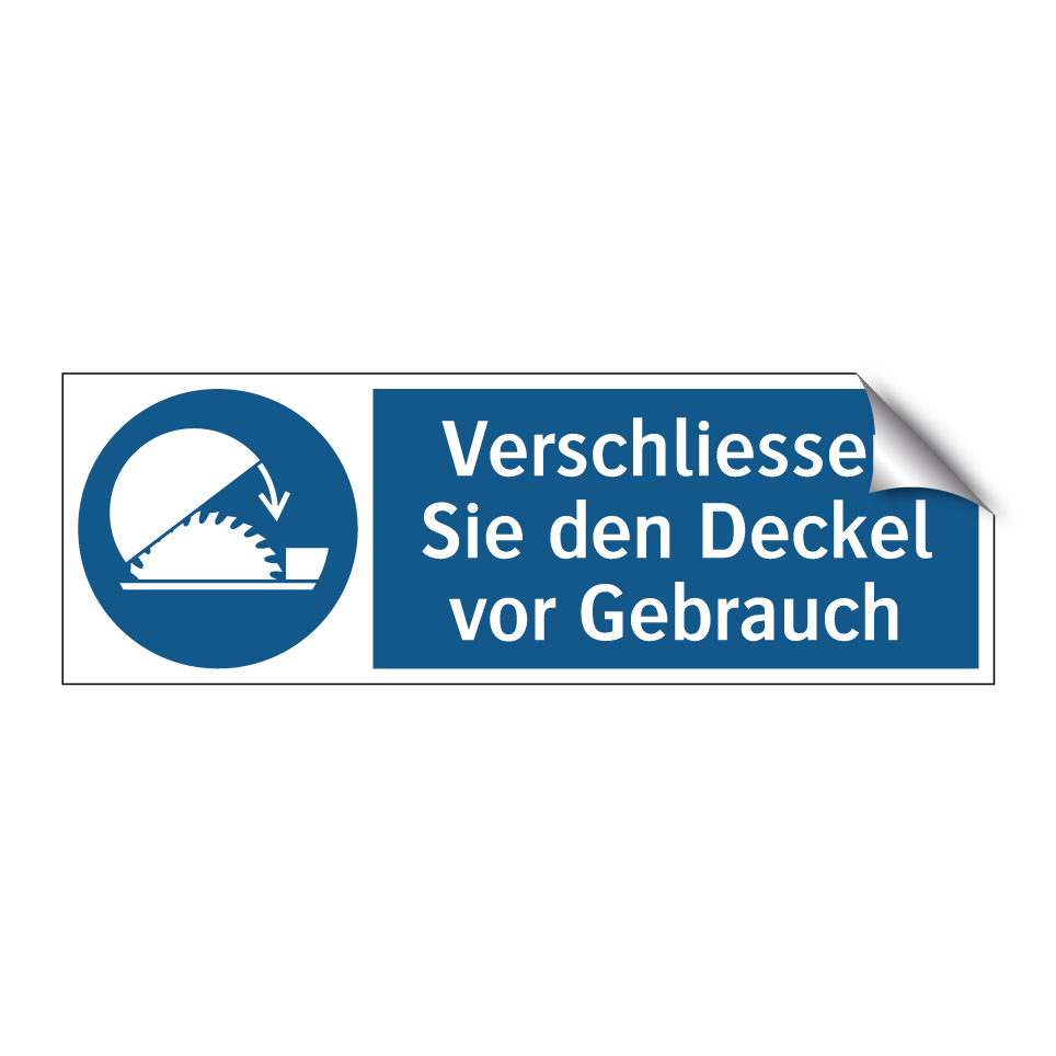 Verschliessen Sie den Deckel vor Gebrauch