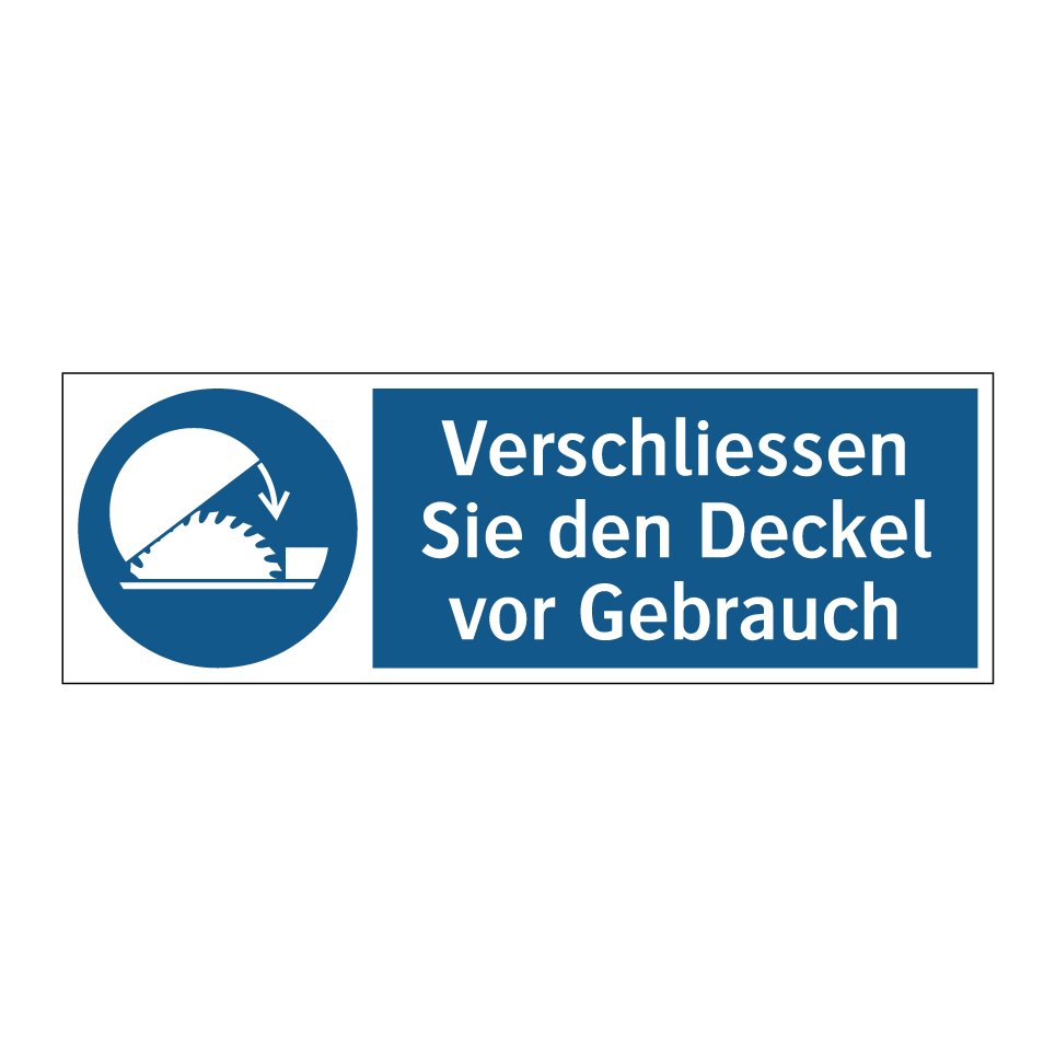 Verschliessen Sie den Deckel vor Gebrauch