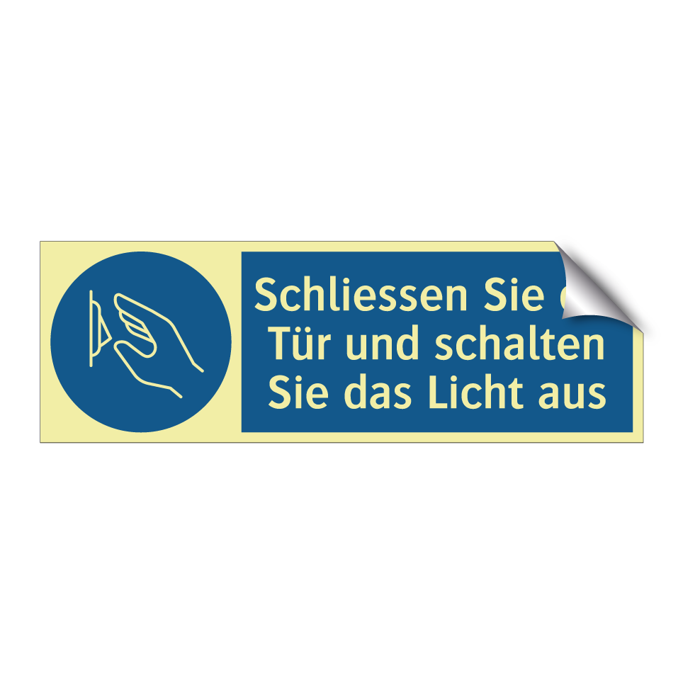Schliessen Sie die Tür und schalten Sie das Licht aus