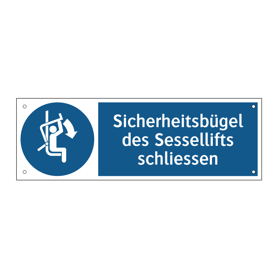 Sicherheitsbügel des Sessellifts schliessen