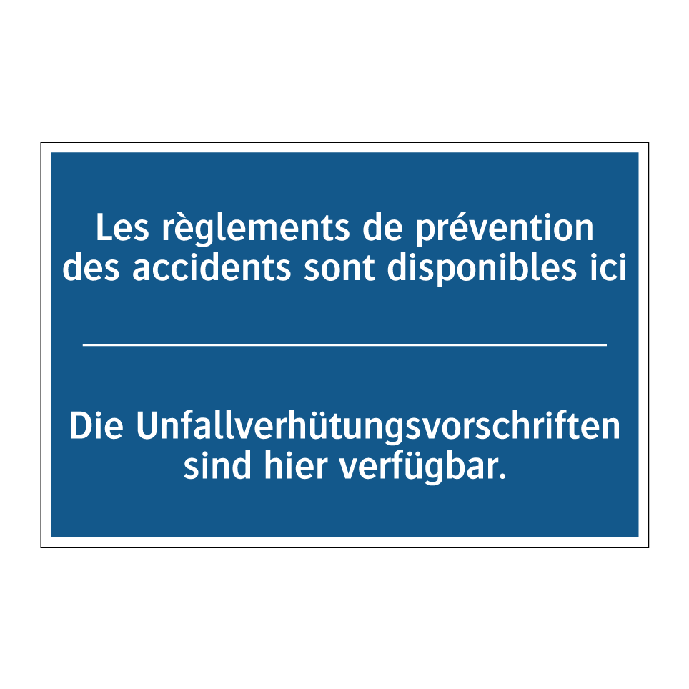 Die Unfallverhütungsvorschriften  /.../ - Les règlements de prévention des  /.../