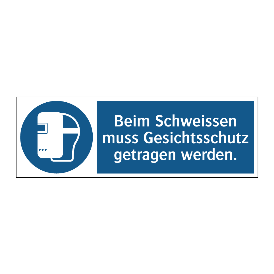 Beim Schweissen muss Gesichtsschutz getragen werden.