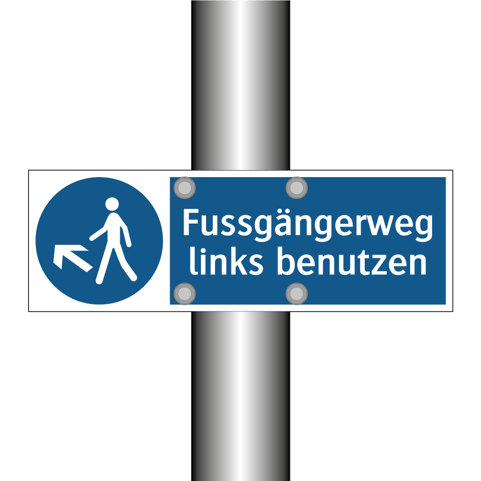 Fussgängerweg links benutzen