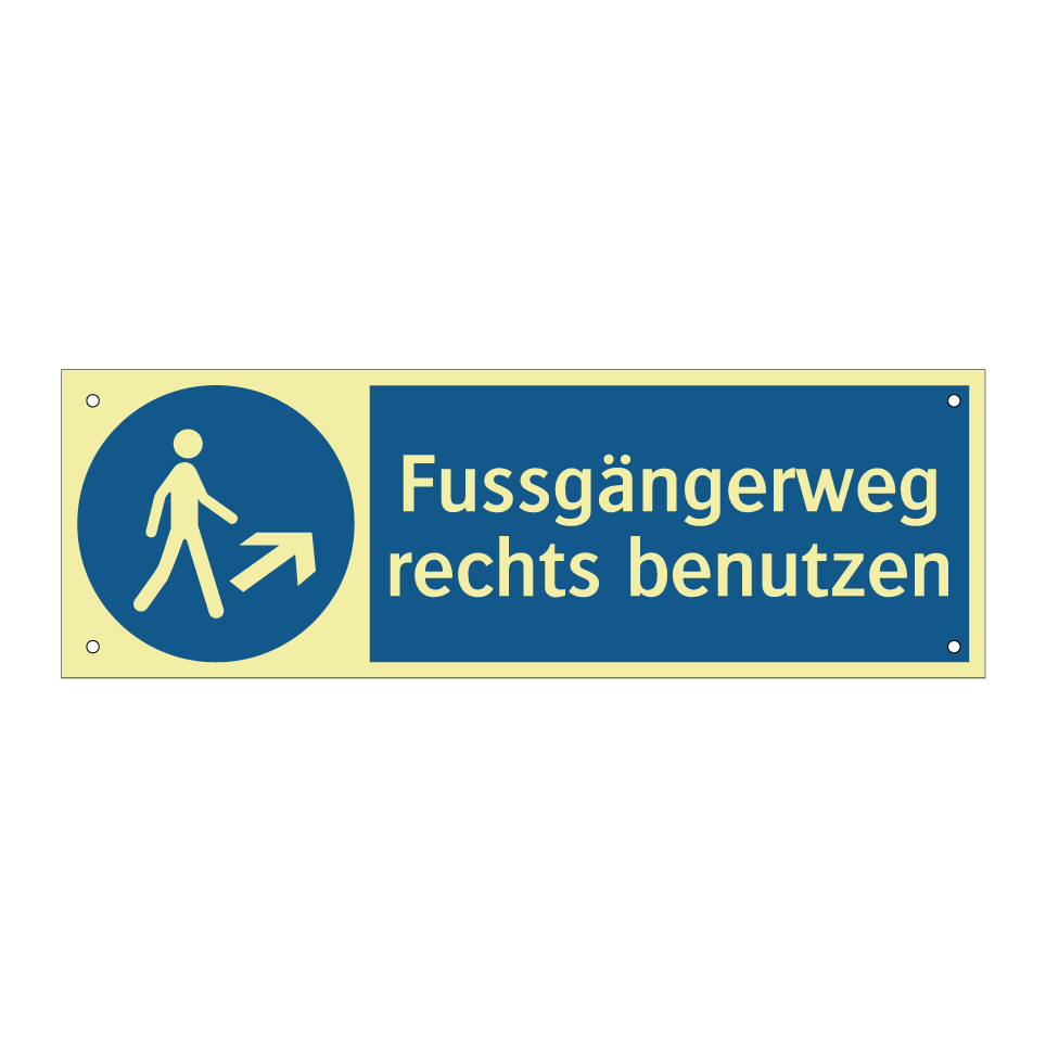 Fussgängerweg rechts benutzen