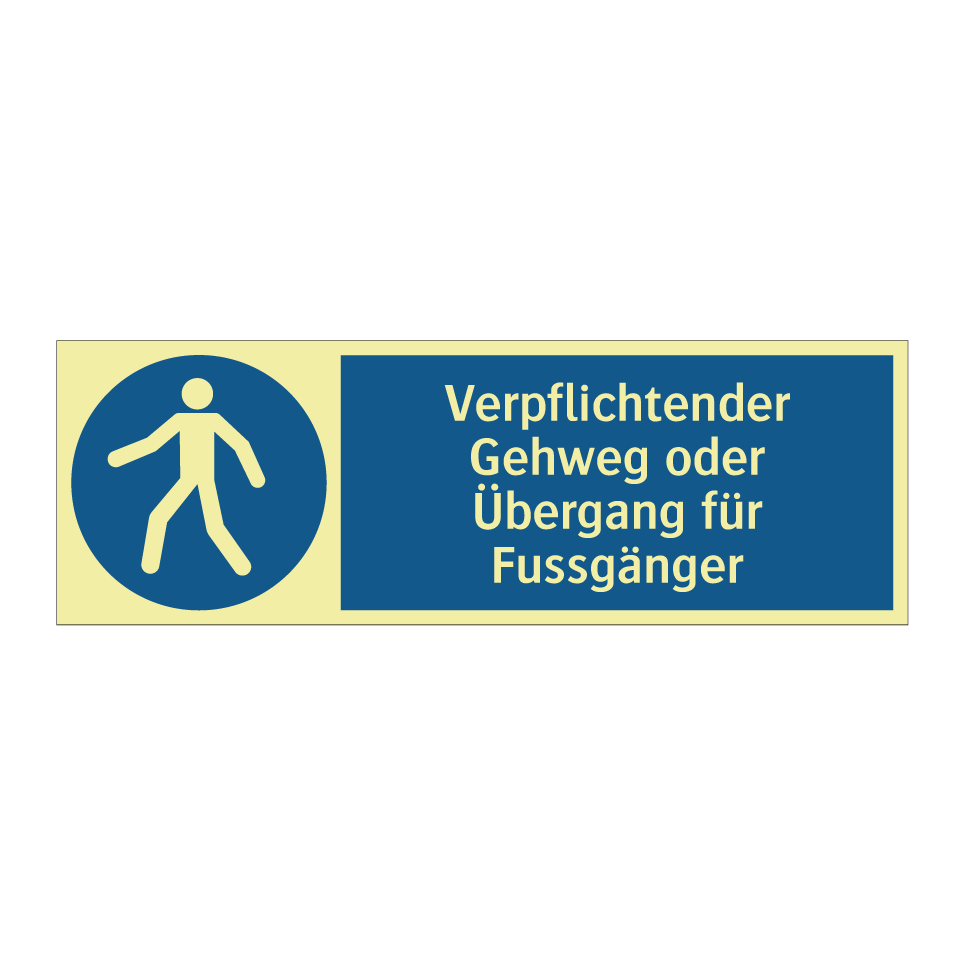 Verpflichtender Gehweg oder Übergang für Fussgänger