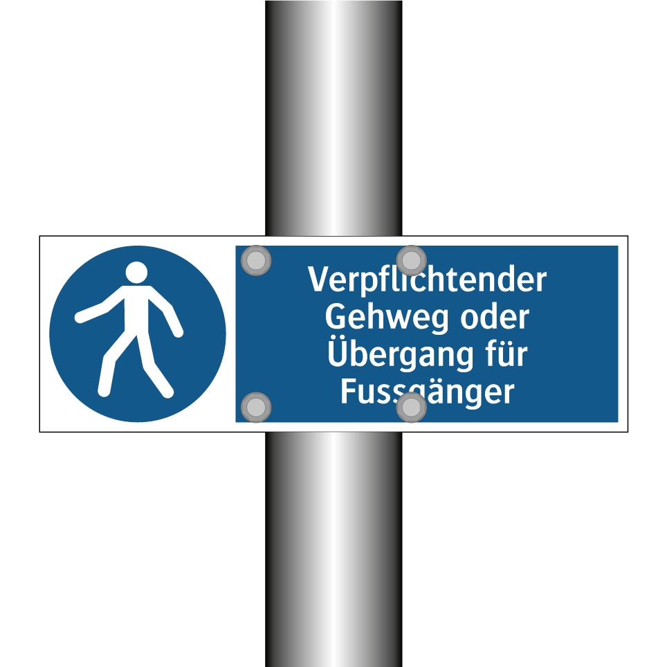 Verpflichtender Gehweg oder Übergang für Fussgänger