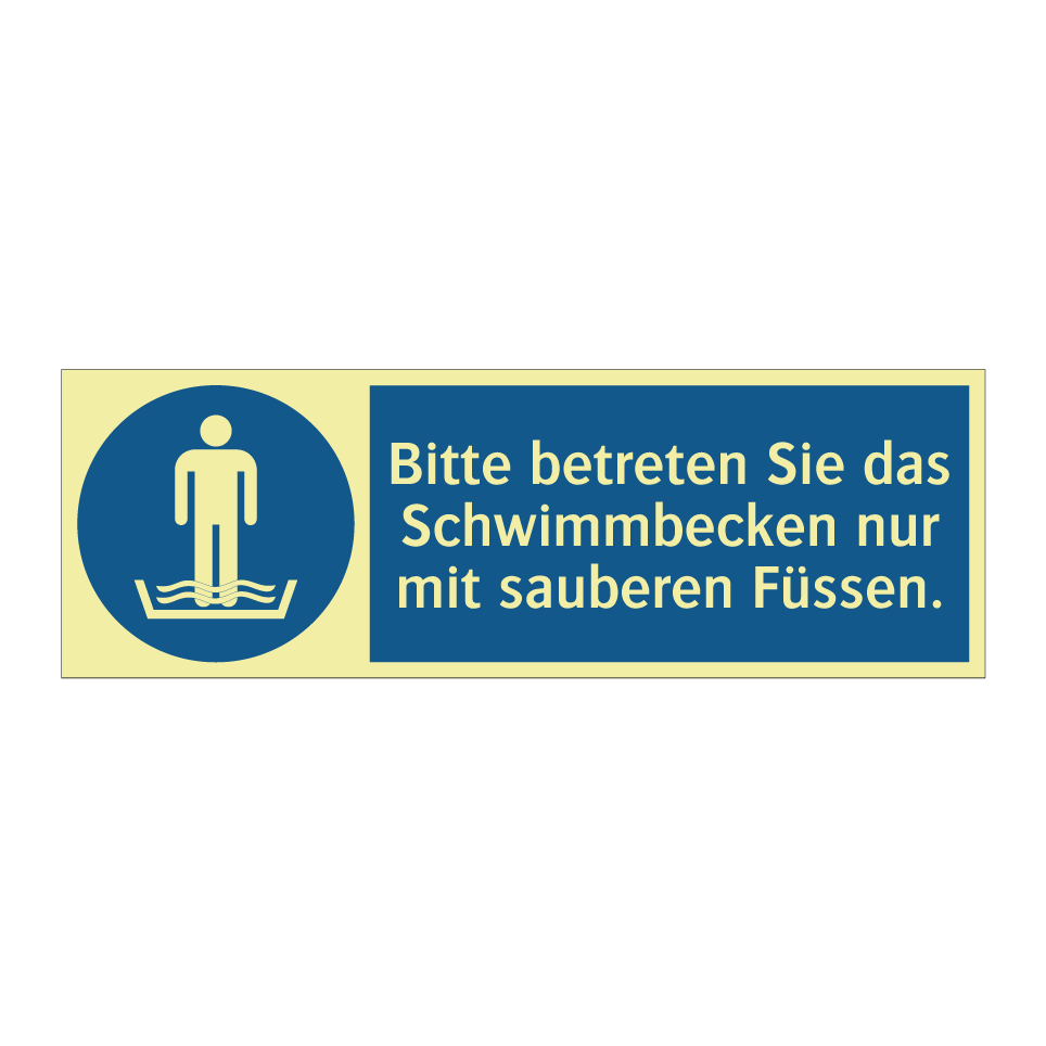 Bitte betreten Sie das Schwimmbecken nur mit sauberen Füssen.