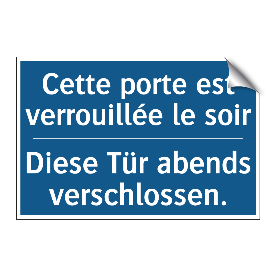 Diese Tür abends verschlossen. - Cette porte est verrouillée le  /.../