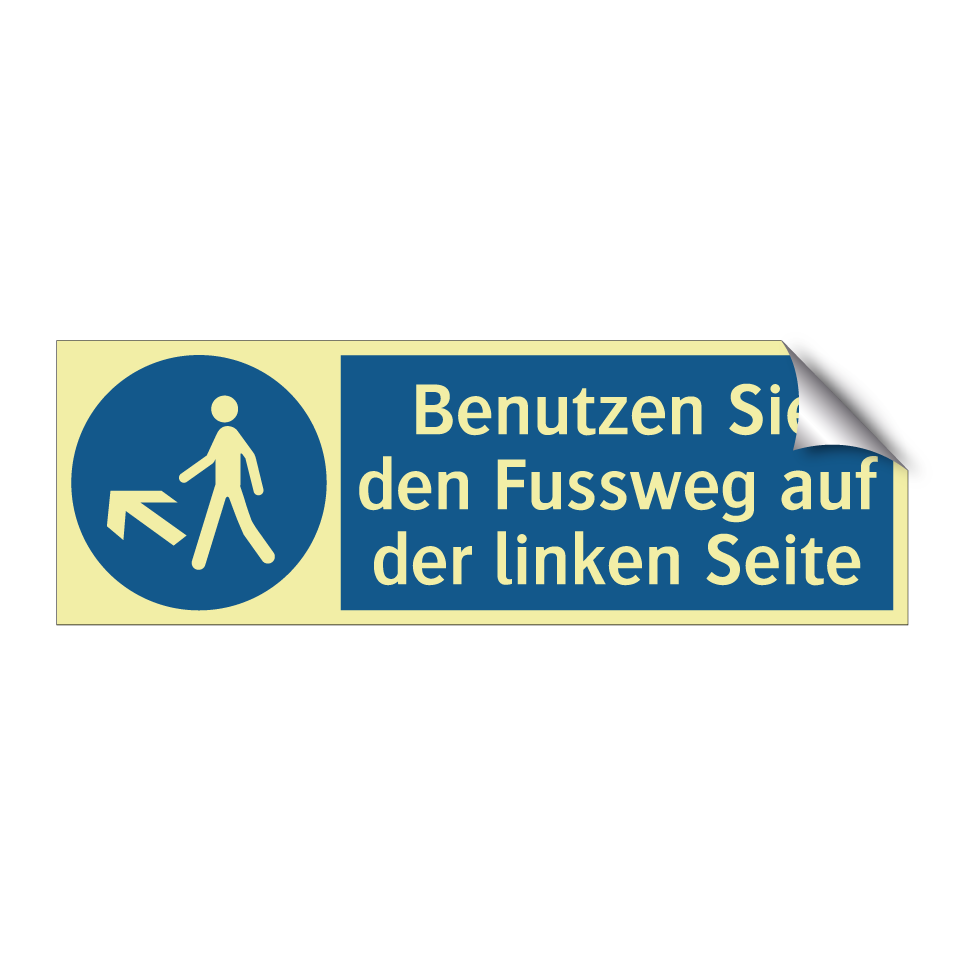 Benutzen Sie den Fussweg auf der linken Seite