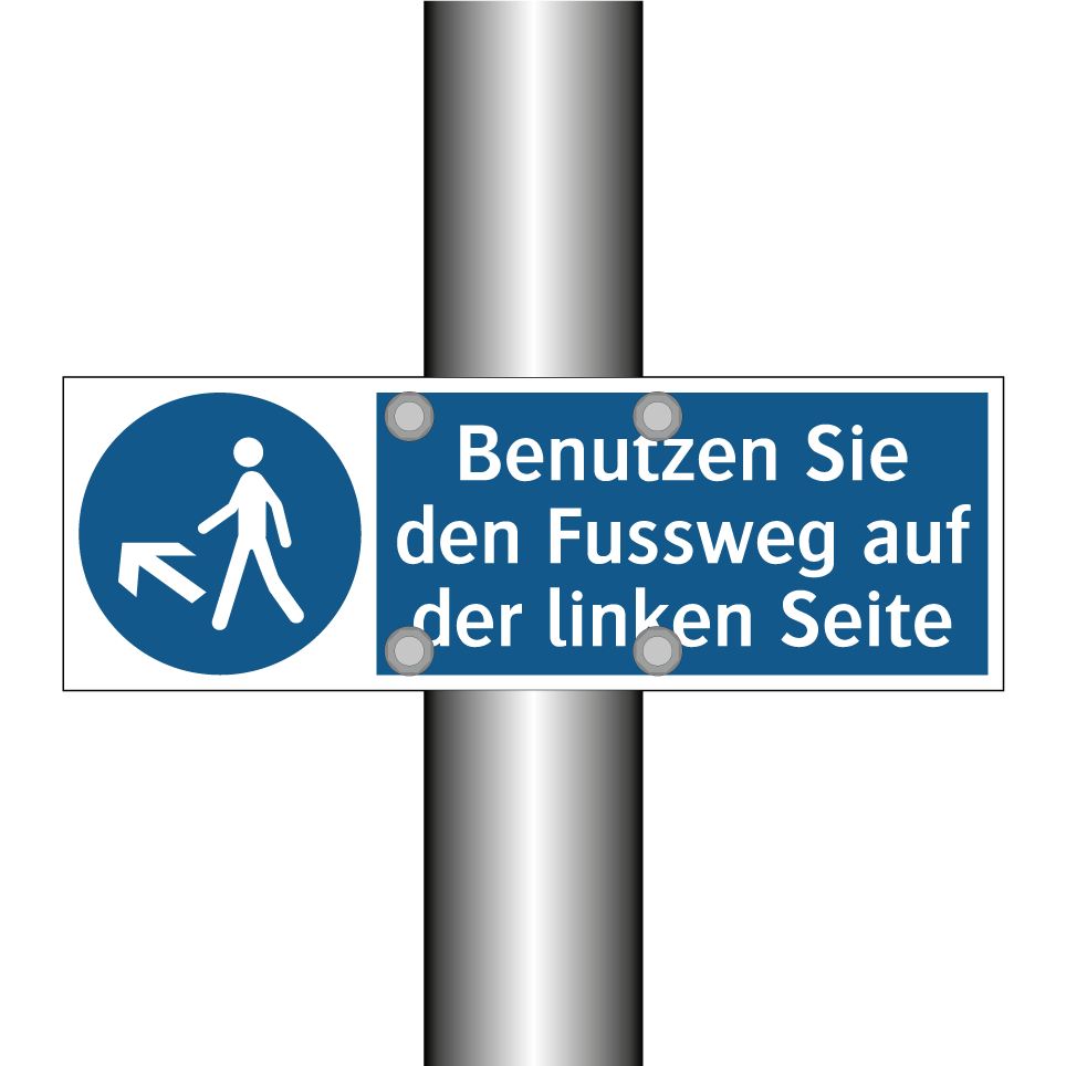 Benutzen Sie den Fussweg auf der linken Seite