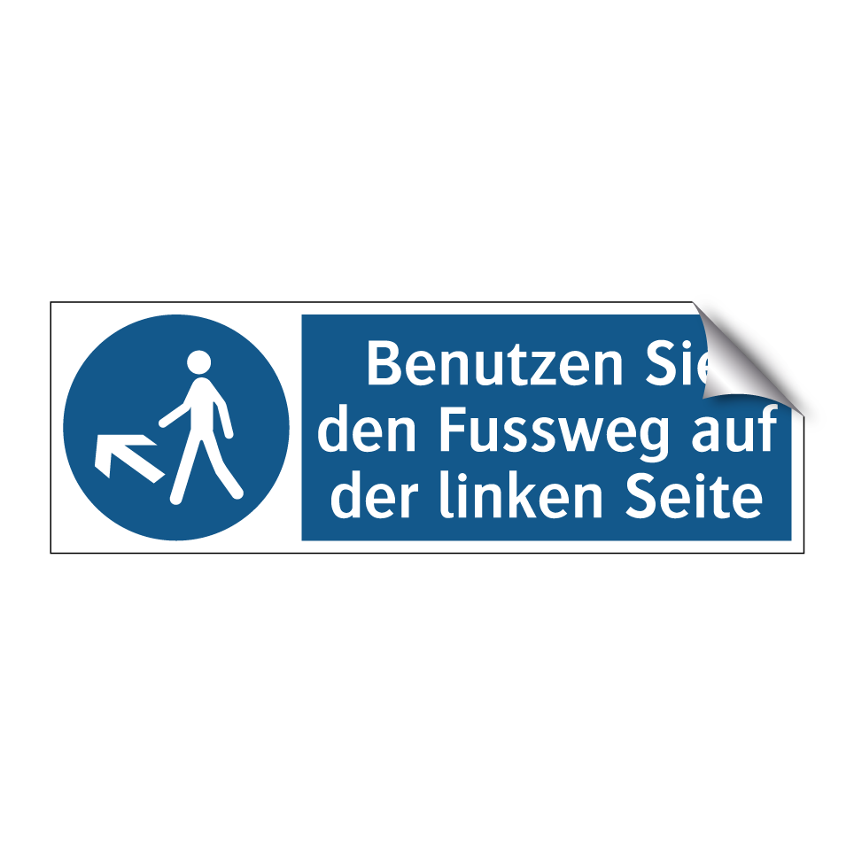 Benutzen Sie den Fussweg auf der linken Seite