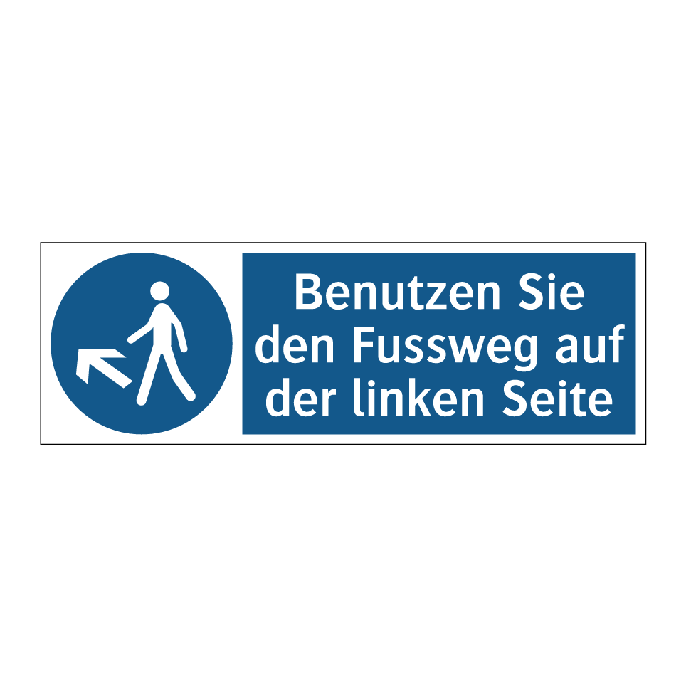 Benutzen Sie den Fussweg auf der linken Seite
