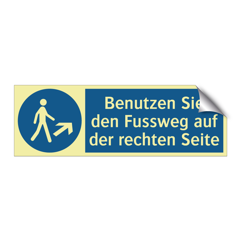 Benutzen Sie den Fussweg auf der rechten Seite