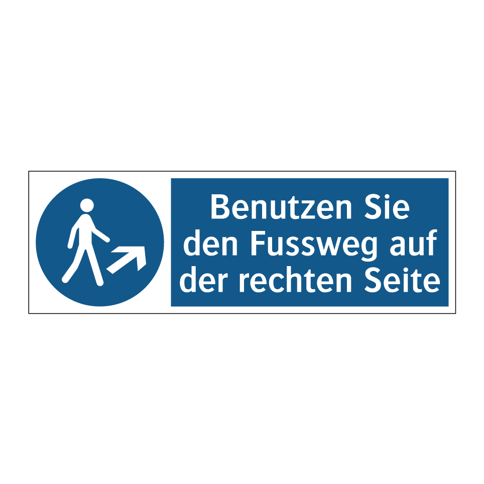 Benutzen Sie den Fussweg auf der rechten Seite