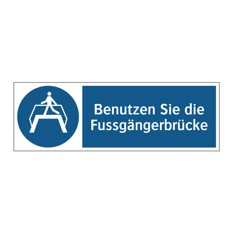 Benutzen Sie die Fussgängerbrücke
