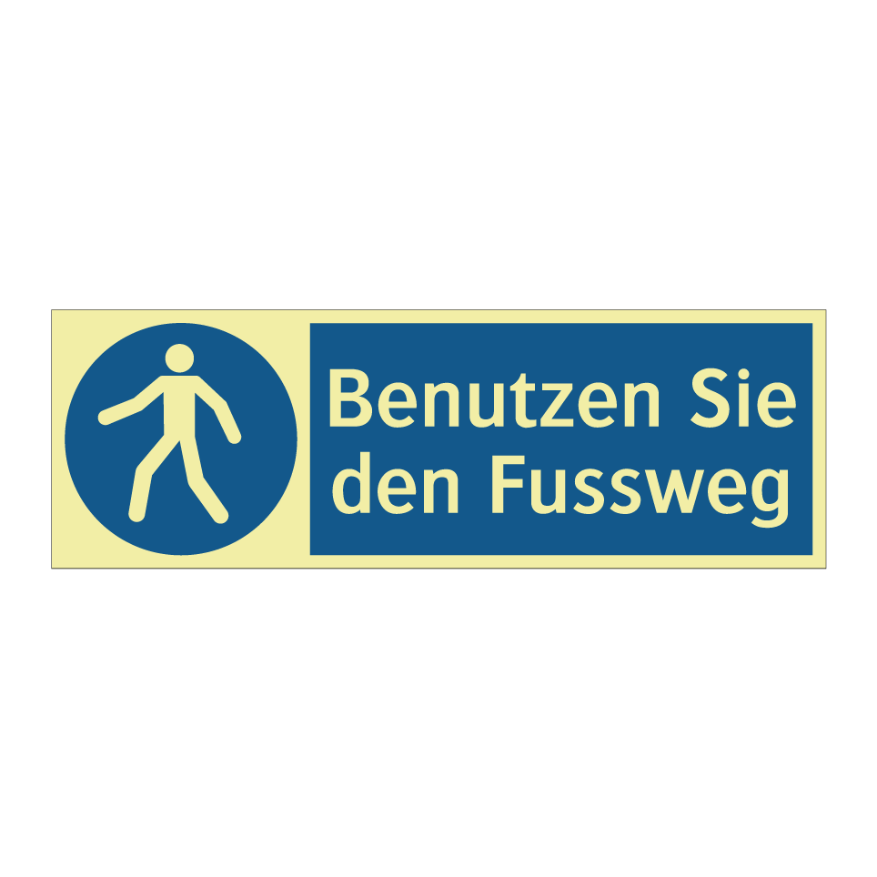 Benutzen Sie den Fussweg
