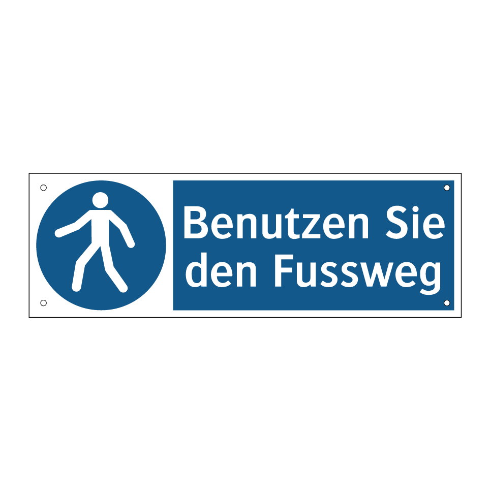 Benutzen Sie den Fussweg