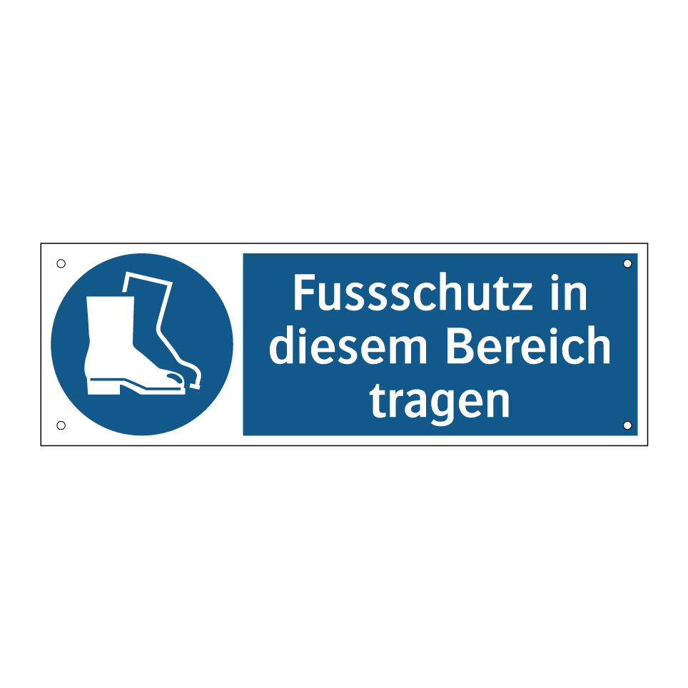Fussschutz in diesem Bereich tragen