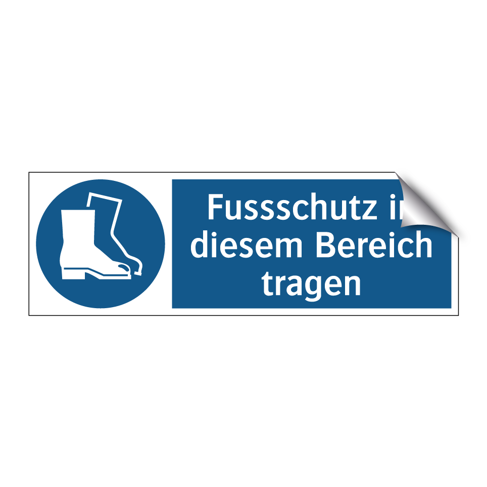 Fussschutz in diesem Bereich tragen