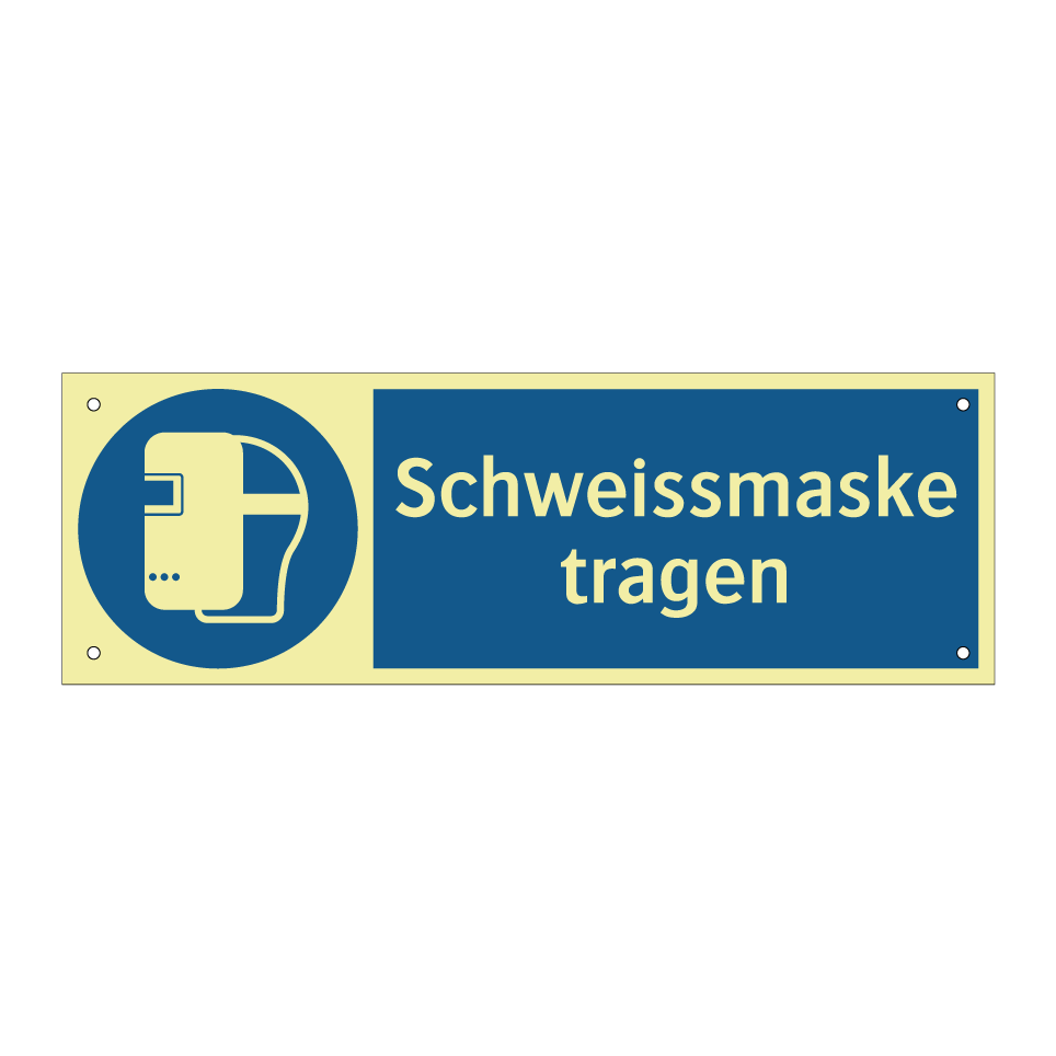 Schweissmaske tragen