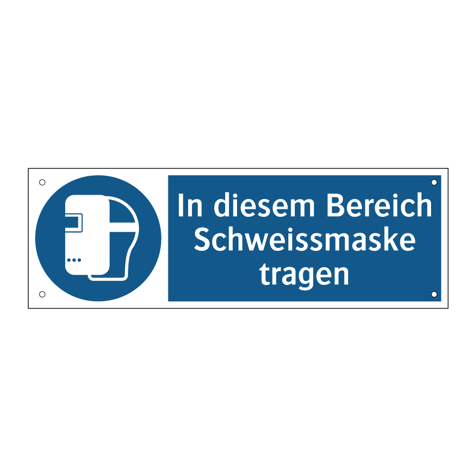 In diesem Bereich Schweissmaske tragen