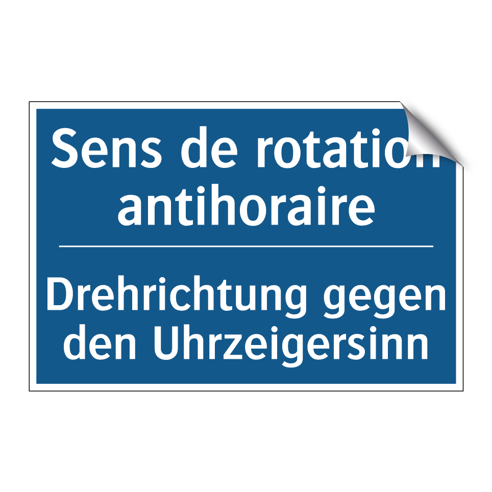 Drehrichtung gegen den Uhrzeigersinn /.../ - Sens de rotation antihoraire