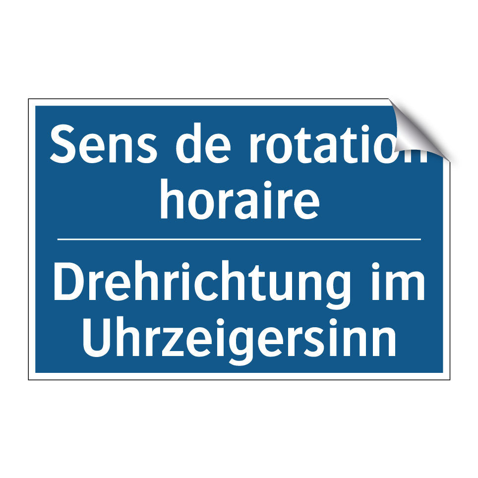 Drehrichtung im Uhrzeigersinn - Sens de rotation horaire