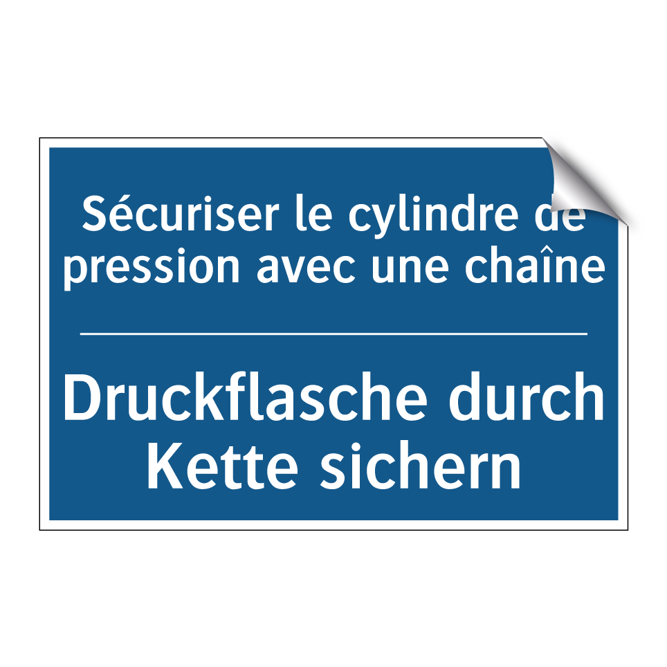 Druckflasche durch Kette sichern /.../ - Sécuriser le cylindre de pression  /.../