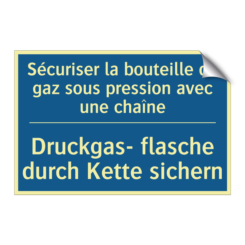 Druckgas- flasche durch Kette  /.../ - Sécuriser la bouteille de gaz  /.../