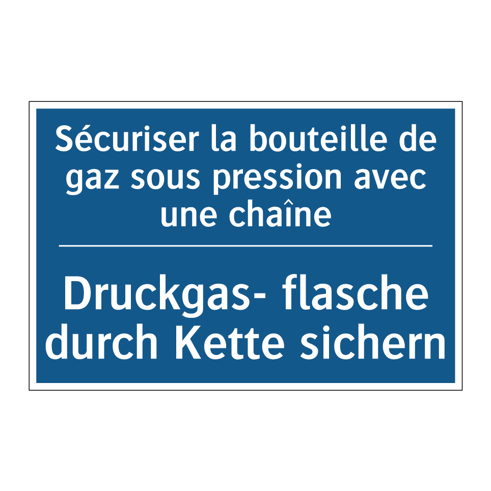 Druckgas- flasche durch Kette  /.../ - Sécuriser la bouteille de gaz  /.../