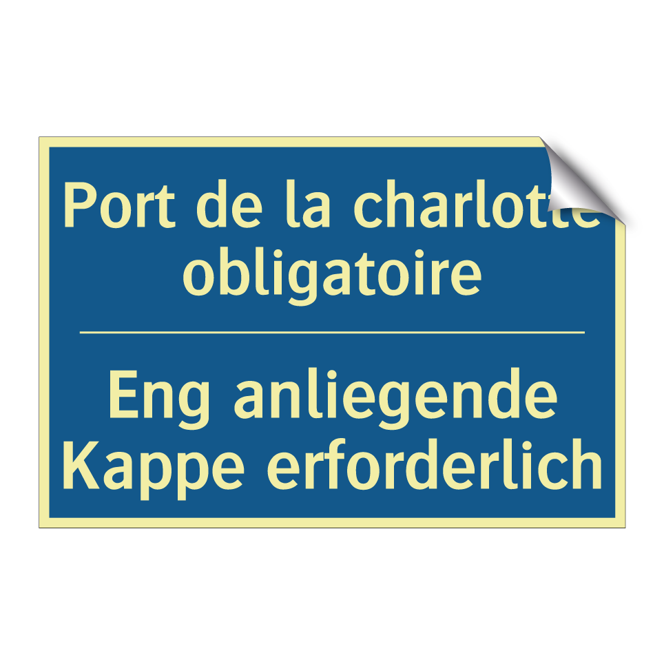 Eng anliegende Kappe erforderlich /.../ - Port de la charlotte obligatoire /.../
