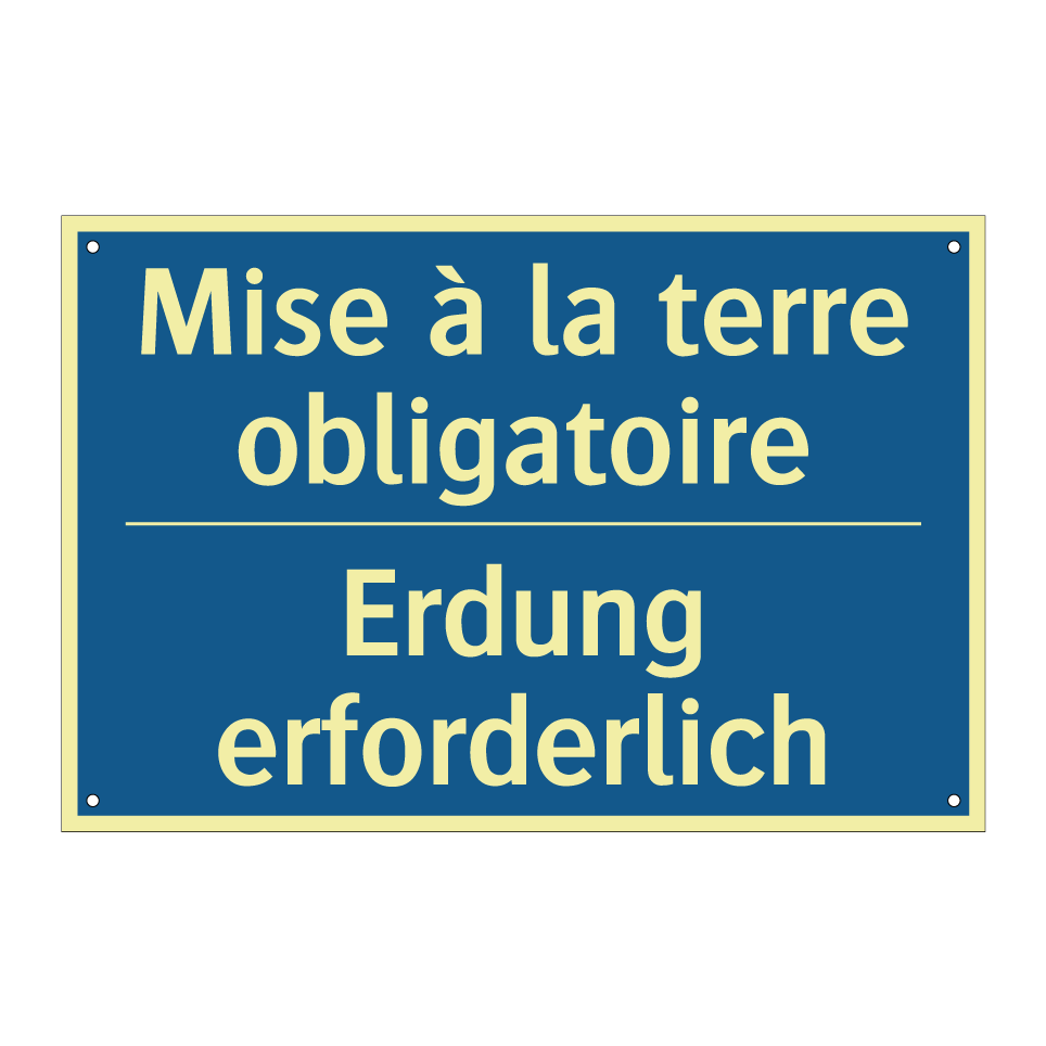 Erdung erforderlich - Mise à la terre obligatoire