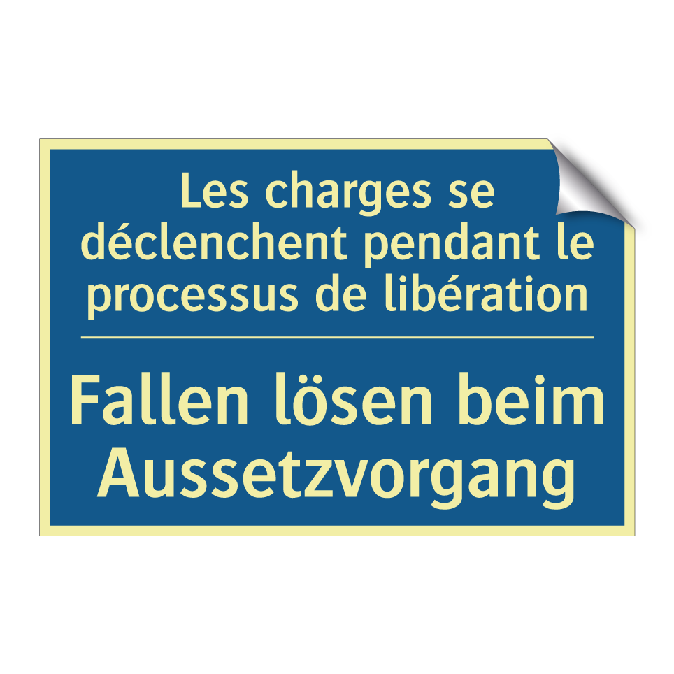 Fallen lösen beim Aussetzvorgang /.../ - Les charges se déclenchent pendant  /.../