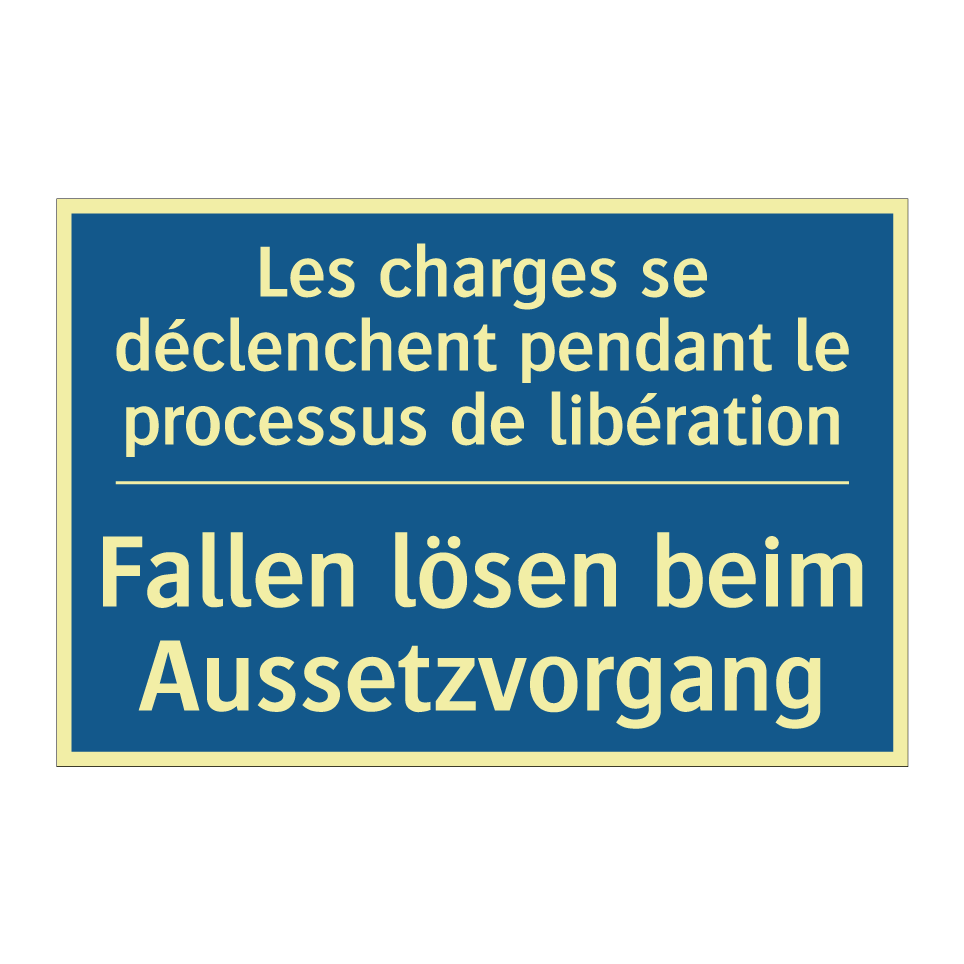 Fallen lösen beim Aussetzvorgang /.../ - Les charges se déclenchent pendant  /.../