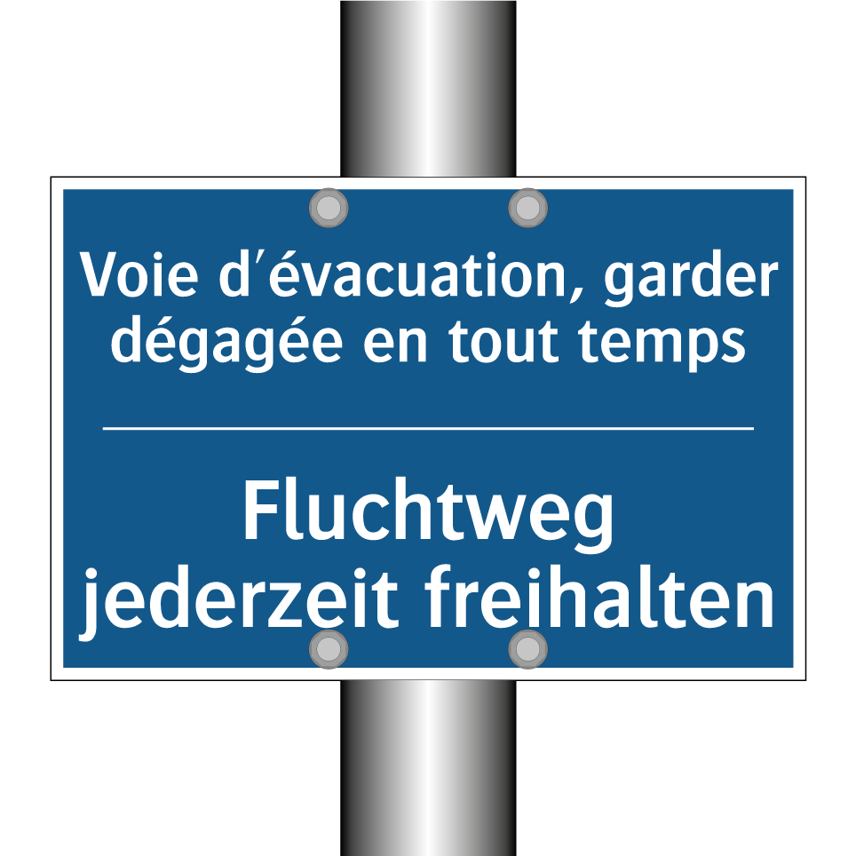 Fluchtweg jederzeit freihalten - Voie d'évacuation, garder dégagée  /.../