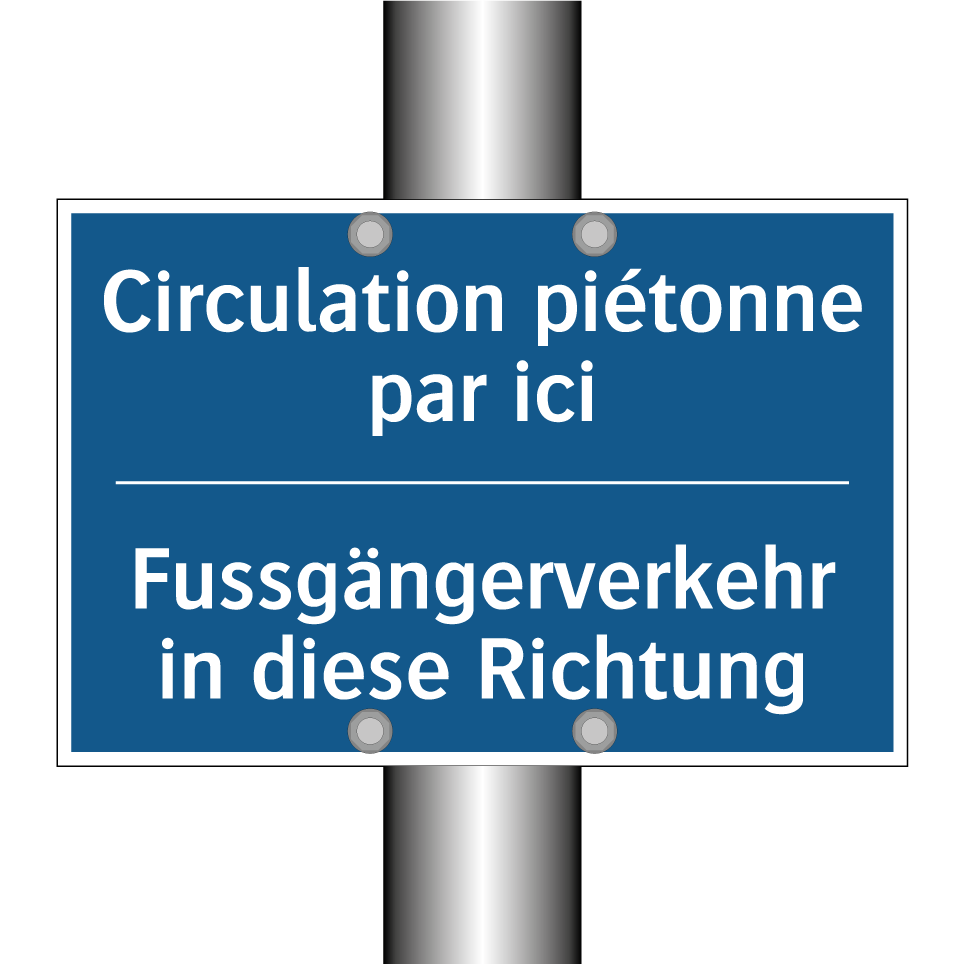 Fussgängerverkehr in diese Richtung /.../ - Circulation piétonne par ici