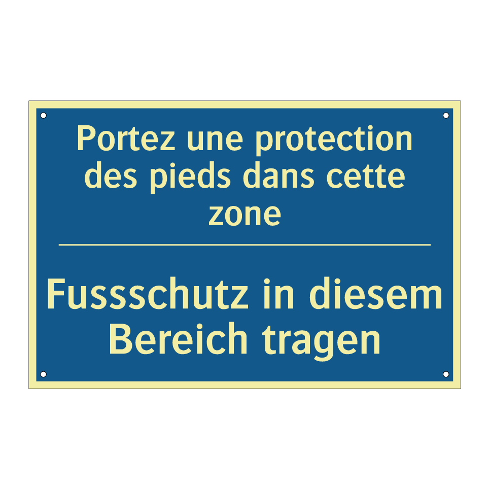 Fussschutz in diesem Bereich tragen /.../ - Portez une protection des pieds  /.../