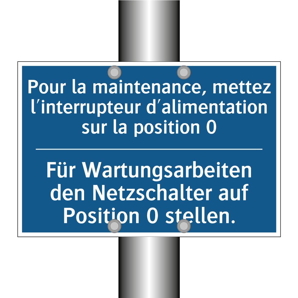 Für Wartungsarbeiten den Netzschalter  /.../ - Pour la maintenance, mettez l'interrupteur  /.../