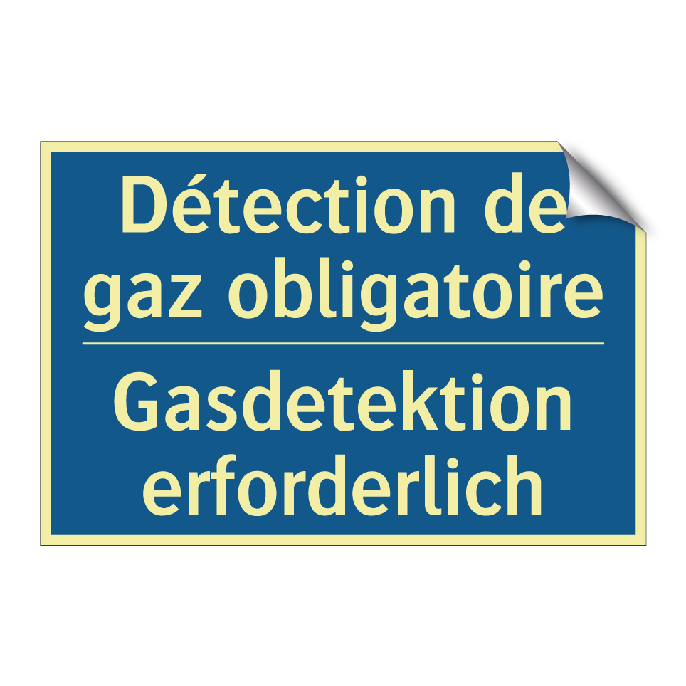 Gasdetektion erforderlich - Détection de gaz obligatoire