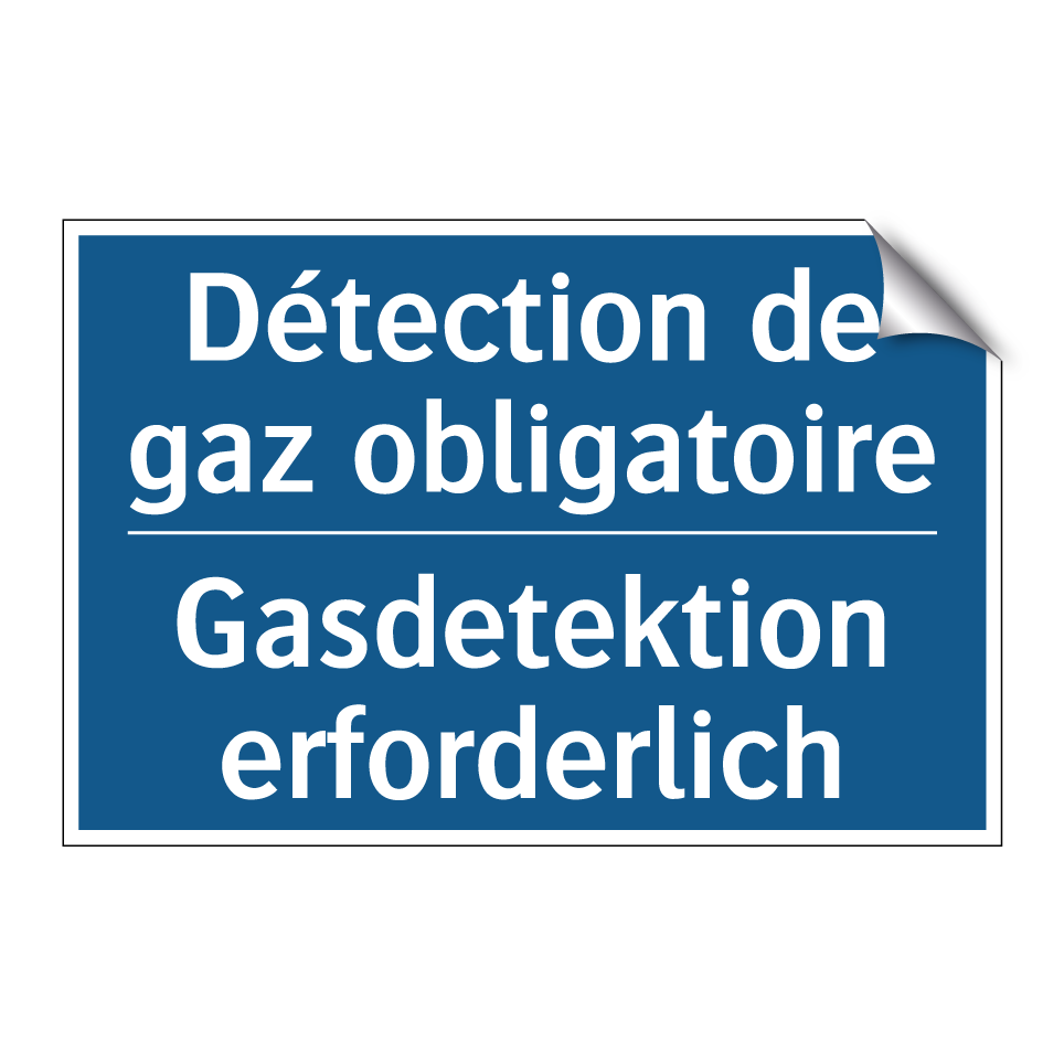 Gasdetektion erforderlich - Détection de gaz obligatoire