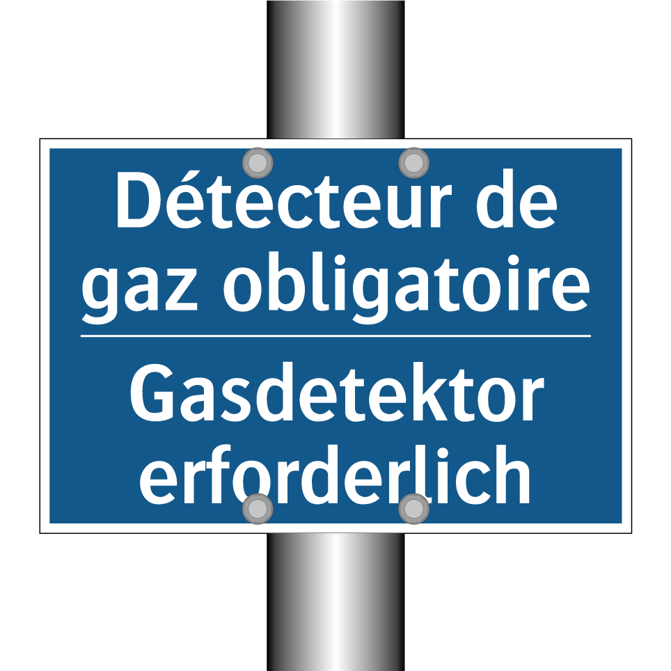 Gasdetektor erforderlich - Détecteur de gaz obligatoire