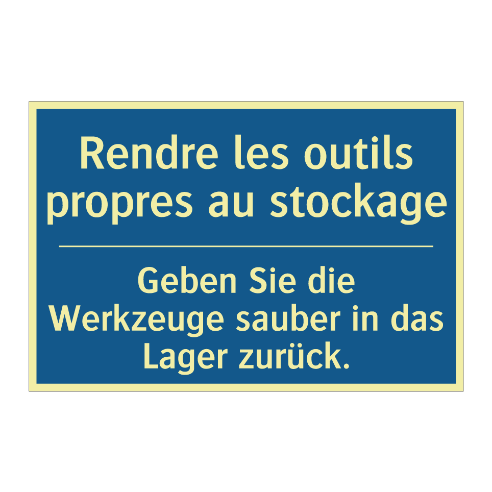 Geben Sie die Werkzeuge sauber  /.../ - Rendre les outils propres au stockage /.../
