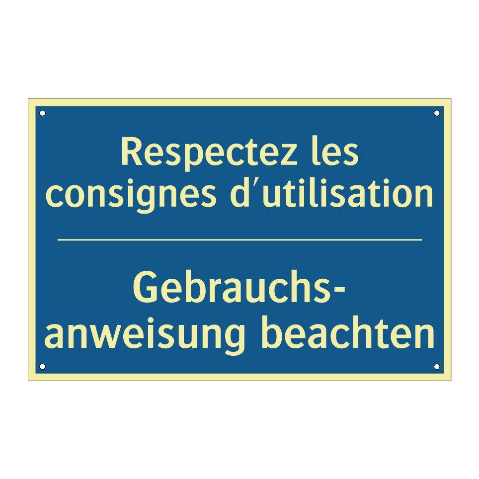 Gebrauchs- anweisung beachten - Respectez les consignes d'utilisation /.../