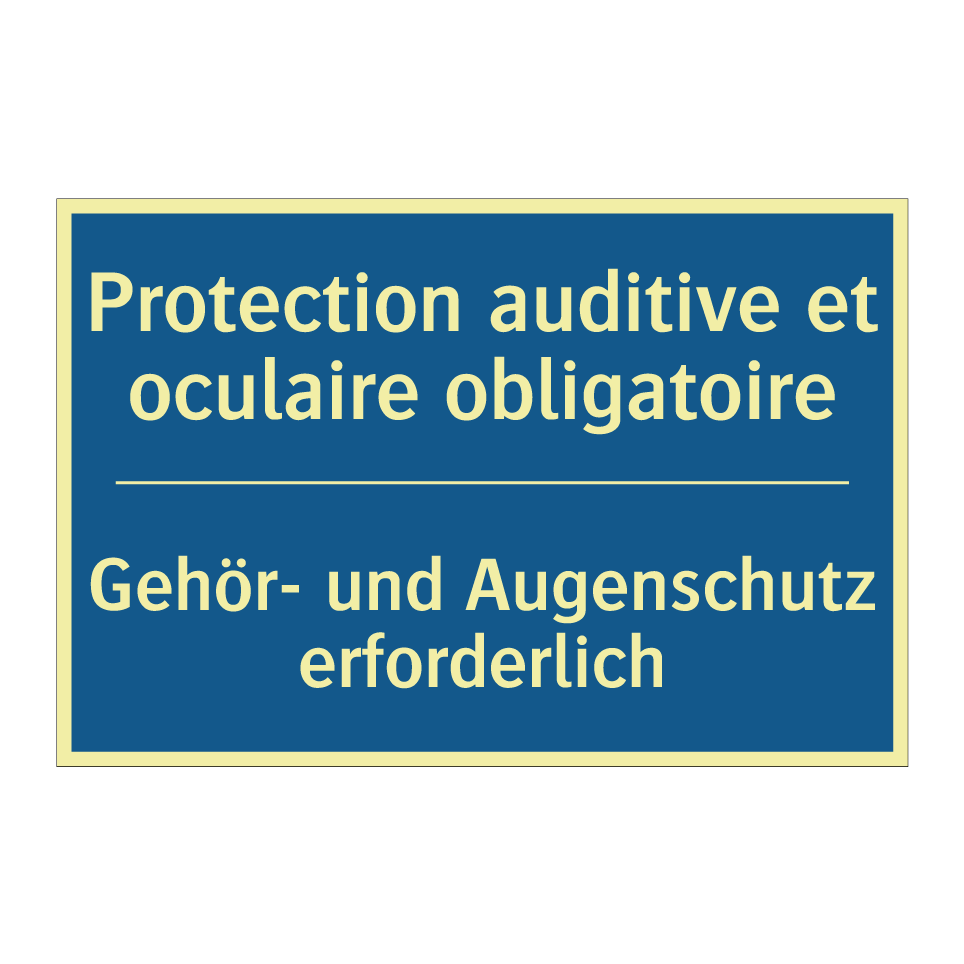 Gehör- und Augenschutz erforderlich /.../ - Protection auditive et oculaire  /.../