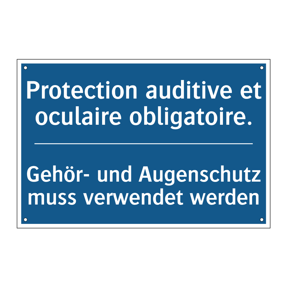 Gehör- und Augenschutz muss verwendet  /.../ - Protection auditive et oculaire  /.../
