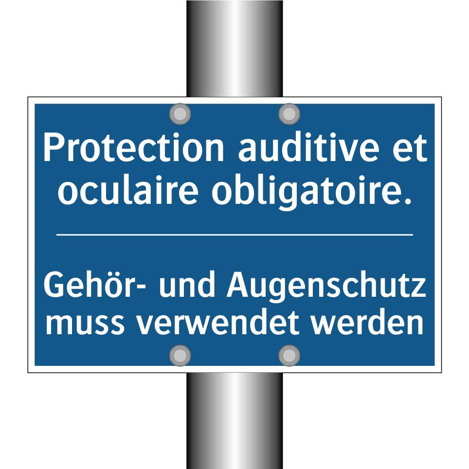 Gehör- und Augenschutz muss verwendet  /.../ - Protection auditive et oculaire  /.../
